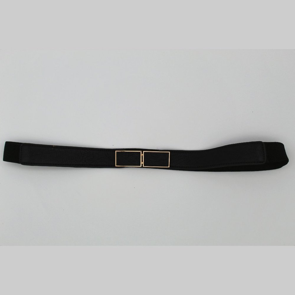 Forever 21 Black Elastic Gold Waist Belt